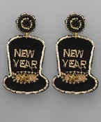  NEW YEAR Embroidery Hat Earrings