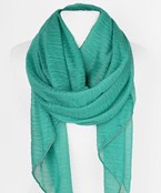  Stud Trim Crinkle Scarf 