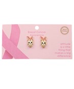  Skull & Pink Ribbon Earrings