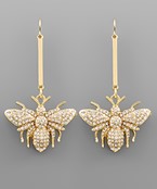  Crystal Bee & Bar Earrings