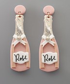  Ribbon Rose Bottle Clay Earrings