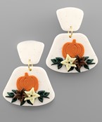  Trapezoid Pumpkin Earrings
