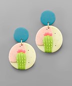  Double Disk Cactus Earrings