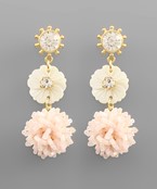  Crystal Shell Flower Bead Earrings