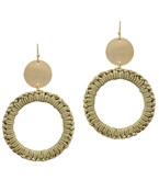  Cord Wrapped Circle Earrings