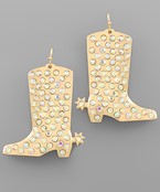  Pave Crystal Boots Earrings