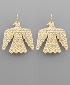  Pave Crystal Eagle Earrings