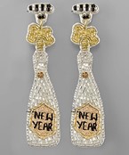  New Year  Champaign Bottle Bead Earrings
