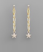  Star & Chain Drop Earrings