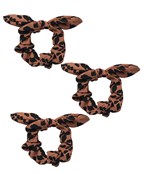  Leopard Bow Scrunchie Set