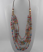  Shell Chips & Multi Bead Necklace