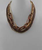  Resin Chain & Multi Cord Necklace