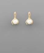  CZ Pearl & Marquise Dangle Earrings