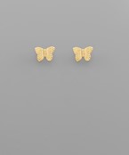  Line Textured Butterfly Studs