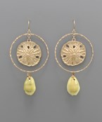  Sand Dollar Circle & Shell Earrings