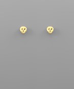  Brass Halloween Pirate Skull Studs