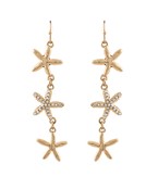  Center Pave Three Starfish Earrings