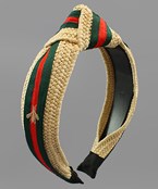  Rattan Bee & Stripe Headband