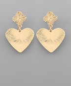  Textured Clover Heart Earrings