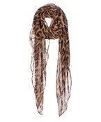  Sheer Leopard Print Scarf