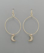  Glitter Moon Circle Earrings