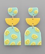  Lemon Slice Geometric Earrings