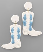  Cowboy Boots Clay Earrings