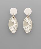  Clay Flower Marquise Earrings