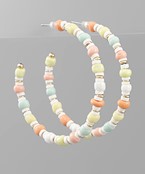 Multi Color Bead Hoops