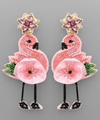  Beaded Flamingo Earrings