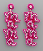  Beaded MAMA Letter Earrings