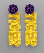  TIGER Beaded Letter Earrings
