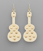  Suede Guitar Earrings