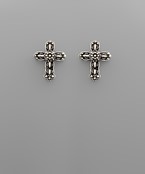  Antique Cross & Bead Earrings