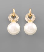  Crystal & Pearl Door Knocker Earrings