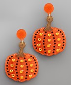  Bead Studed Pumpkin Earrings