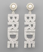  BRIDE Glitter Acrylic Earrings