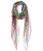  Rainbow Cheetah Print Scarf