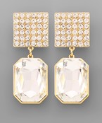  Octagon Crystal Square Earrings