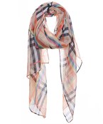  Rainbow Plaid Sheer Scarf