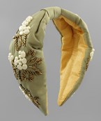  Pearl & Bugle Bead Flower Headband