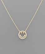  Crystal Smile Face Necklace