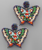  Beaded Butterfly Dangle Earrings