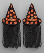  Witch Hat Bead Tassel Earrings