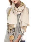  Cashmere Feel Scarf with PomPom