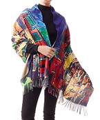  Colorful Houses Print Scarf