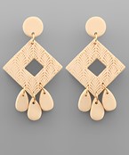  Textured Square & Teardrop Clay Earrings