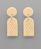  Woven Textured Arch Clay Earrings