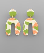  Twotone Print Arch Clay Earrings