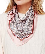  Multi Square Print Silky Bandana
